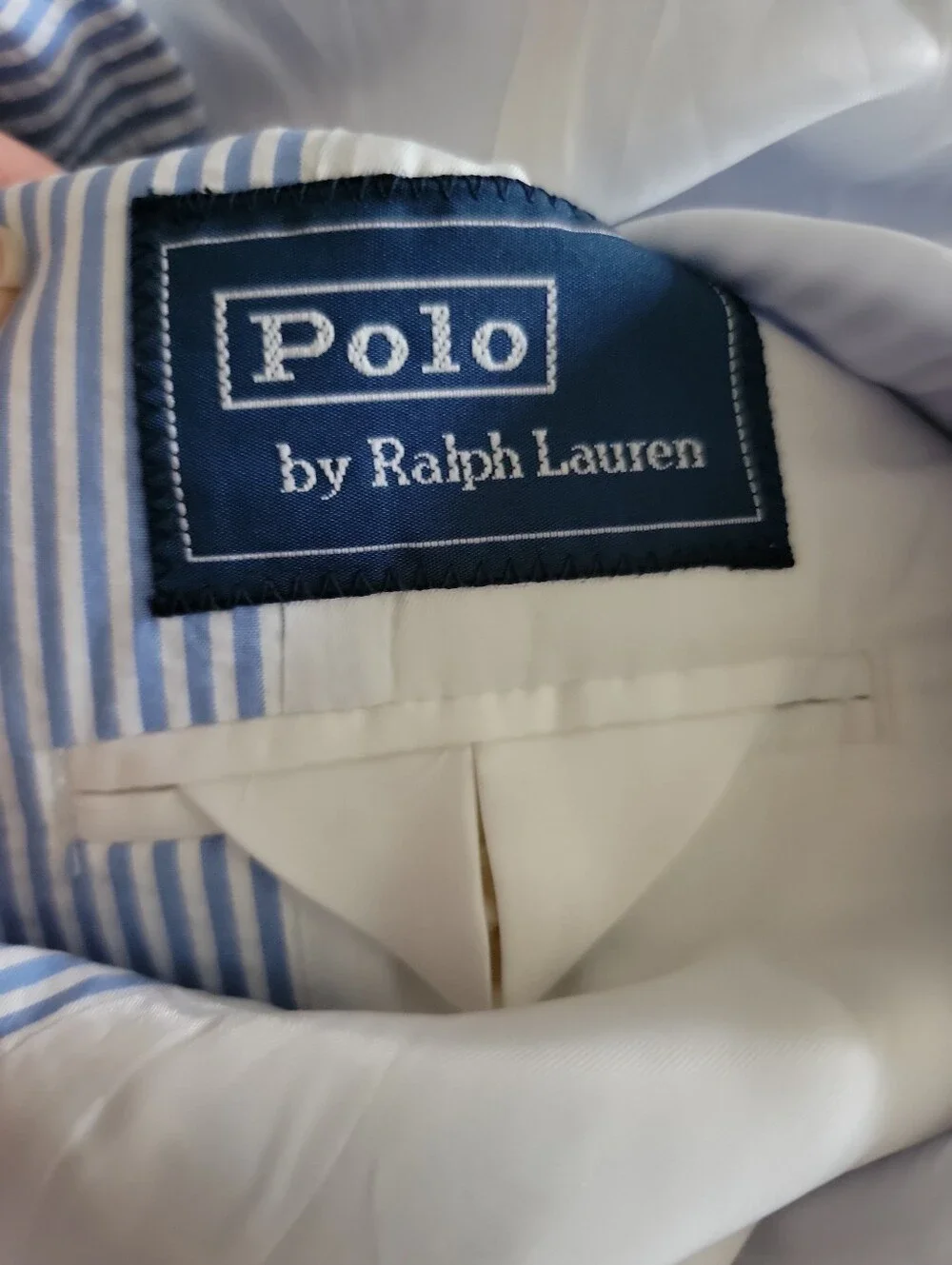 Ralph Lauren Boys Light Blue and White Seersucker Blazer